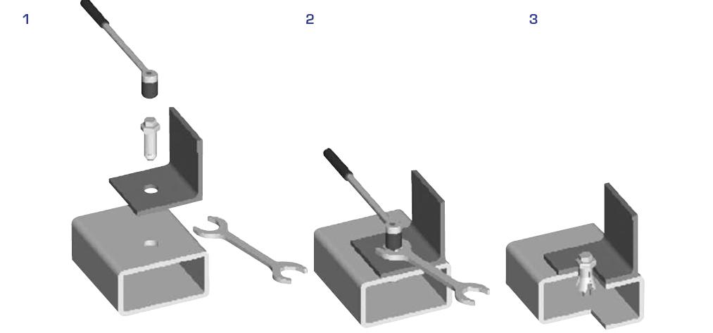 Manualny montaż złączy jednostronnych BoxBolt